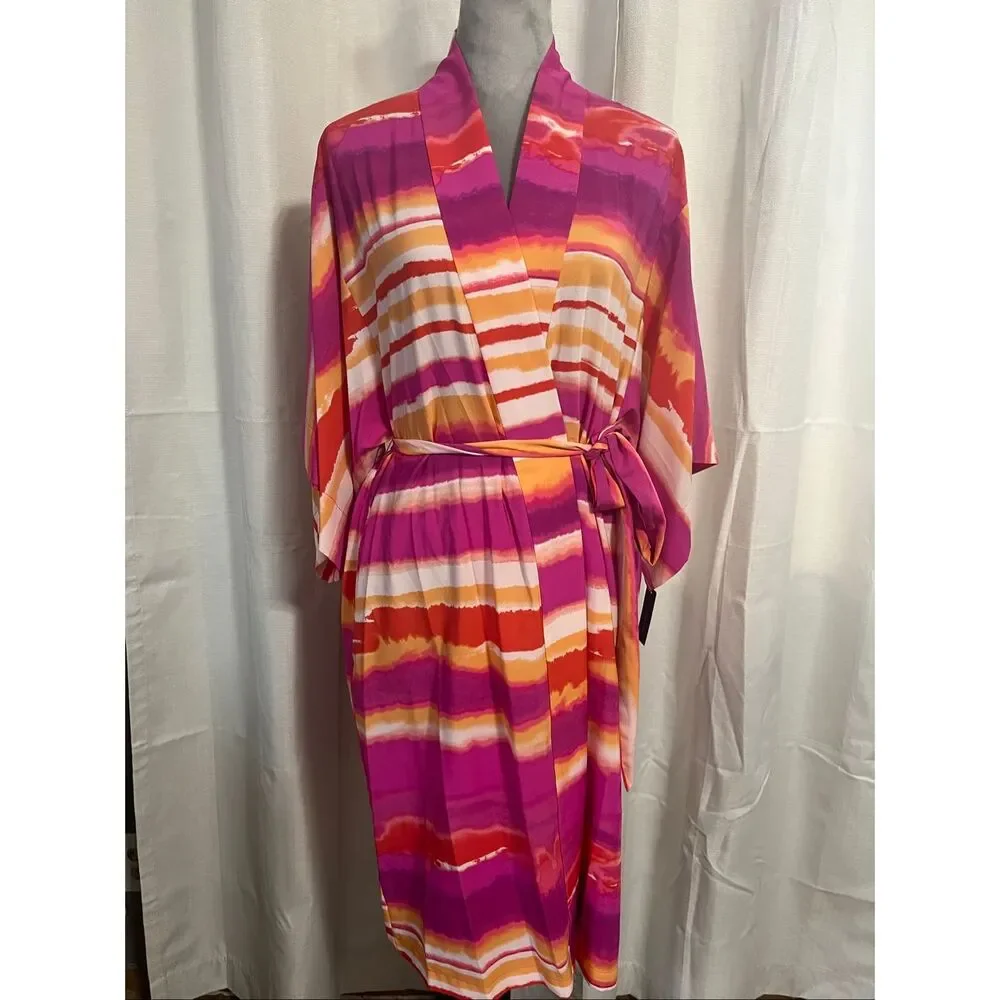 Natori womens Nikko Wrap,Pink Sz Small NWT - Picture 2 of 13